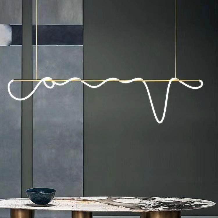 设计师意式极简线条餐桌餐厅吊灯北欧简约现代轻奢风格吧台长条灯,电子元器件市场,其它元器件,淘宝优惠券,粉丝福利购,淘宝优惠卷