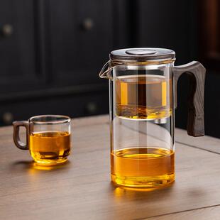 2024新磁吸飘逸杯无杆泡茶神器高档办公泡茶杯耐热玻璃茶水分离壶