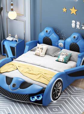 NRFQ071#儿童床男孩汽车1.2米单人男童房创意实木开门小孩卡通护