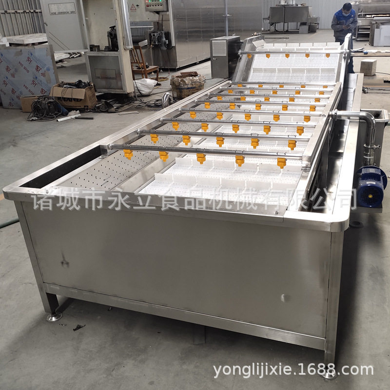 全自动鼓泡洗菜机 田螺山楂海蛎子扇贝清洗流水线 龙虾加工设备