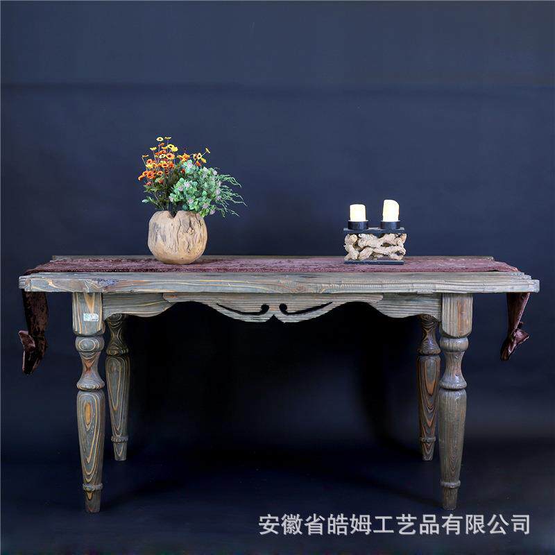 厂家销售手工制作木质长桌四角桌供桌餐桌复古家居名宿装饰摆件