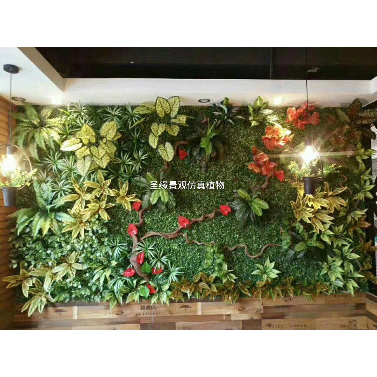 仿真植物墙背景绿色假草坪草皮地毯阳台室内塑料花墙绿植墙面装饰
