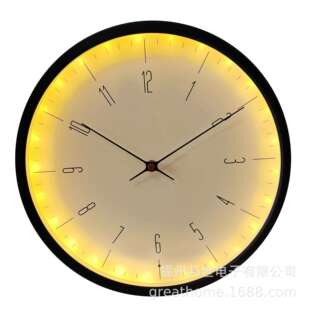 创意个性2026新款声控夜光挂钟带灯光静音客厅数字钟表免打孔挂钟