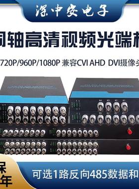 视频光端机AHD/CVI/DVI同轴高清1/2/4/8/16/32路720P/960P/1080P