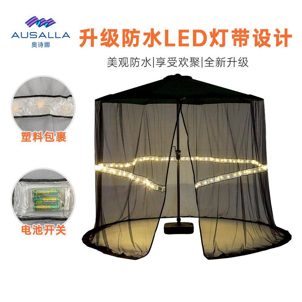 新款蚊帐遮阳伞防蚊网篷围布台LED2022露网帐中围柱伞网超级工厂图片