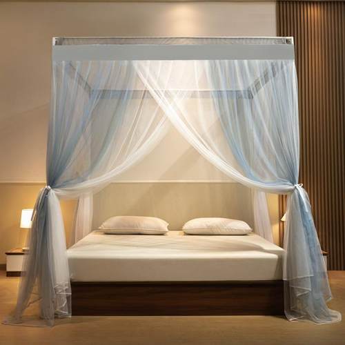 落地蚊帐级5家用02新款XN-寻梦高卧室1米5床的支架杆加粗加厚纹2