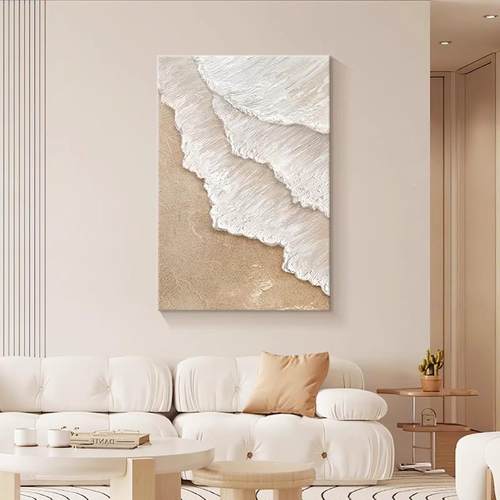 奶油风客厅装挂饰高级感理画肌沙发背景墙落地壁画画抽QWE-2302象