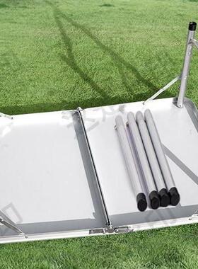 便QWI捷式外铝合材质桌折叠简易多功能桌子野餐金可手提拼户接折