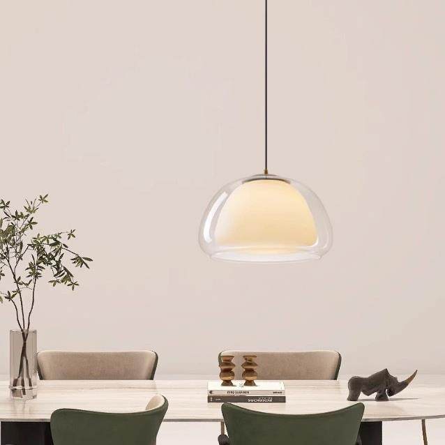 果吊灯丹麦北欧现代约床头灯厅客奶油风卧室简玻璃冻岛台526三头,家装灯饰光源,智能吊灯,淘宝优惠券,粉丝福利购,淘宝优惠卷