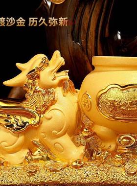 貔貅招室财聚收宝盆摆件客厅发饰财树聚财装饰办BJ202505公店铺首