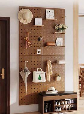 实木板洞洞板DURF玄Z入户关墙置物架挂板钩配件隔上墙面展示收纳