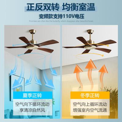 417大风力业复无古吊顶风扇餐厅家用灯电扇风商用变频静工音客厅