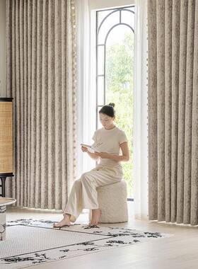 20法25年19762新窗款唐顿庄客园式复古雪尼尔飘窗厅卧室高级感帘