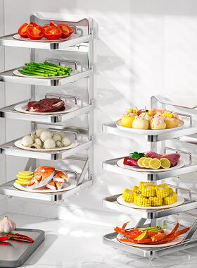 04不锈钢备菜架置可折叠免安房装厨配菜物3架壁挂台CW02383面配菜