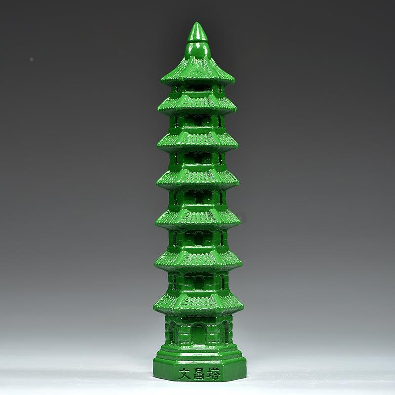 色桃绿木LDS01165雕刻7层文昌塔摆件层13层质文昌塔9客厅玄关装饰