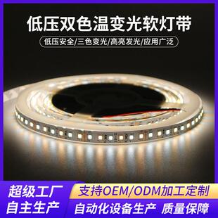 led2835双色温软灯条12V/24v三色变光灯带120灯180珠氛围可调光