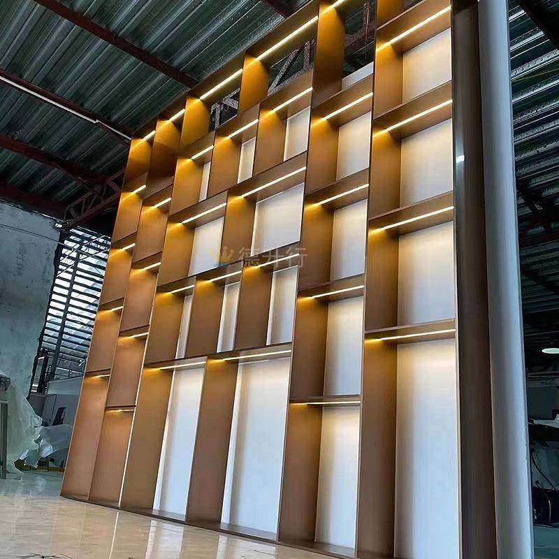 304不锈钢置物隔板酒柜金属客厅镂空隔断柜装饰带灯开放格书架,智能设备,其他智能设备,淘宝优惠券,粉丝福利购,淘宝优惠卷