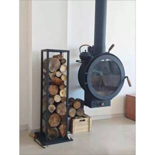 壁炉木柴架柴火收纳架民宿用堆柴架高款小空间大容量铁艺柴框防潮