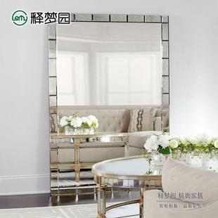 仿古穿衣镜落地镜全身镜服装 店试衣大镜子卧室壁挂镜面家居2029