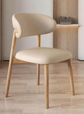 实木餐背椅网红9834户型家用轻奢简约现代小靠背餐饭店餐厅椅子靠