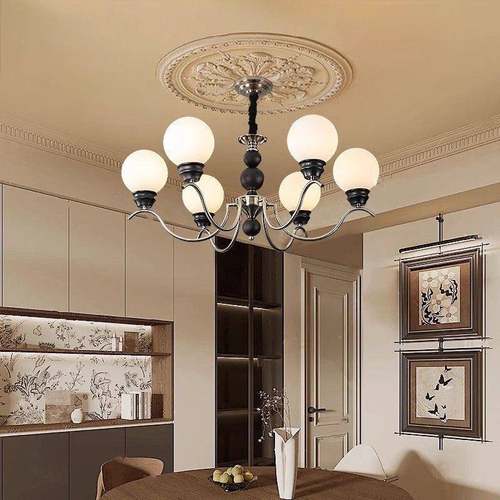 法式中古风大厅主灯现代约673简高端魔豆复古风厅餐卧室灯具厅吊