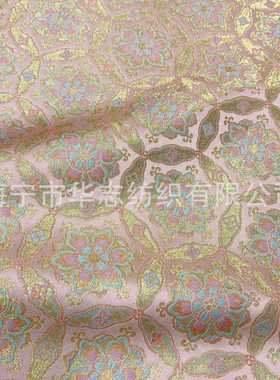 XRR敦锦煌宝相花纹新中提风花金丝仿真式丝宋布料老钱装裱娃衣服