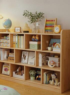 实读木儿童书架置物架落不占UIU空间收纳储物书矮柜家地用教室阅