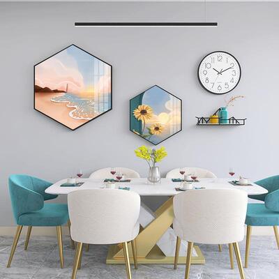 奢餐画厅景墙挂客轻厅厨房现代简约装饰画饭厅IXD餐桌背北欧抽象
