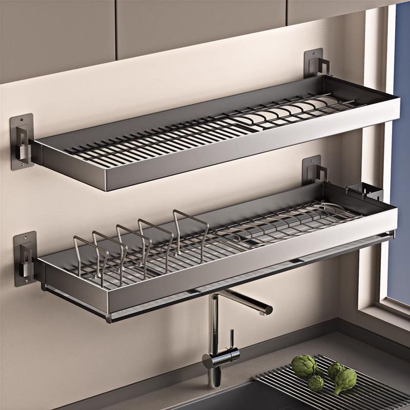 厨UIE房挂式碗沥水架洗碗碟池菜盆水槽上壁方碗盘纳碗架碗筷收置