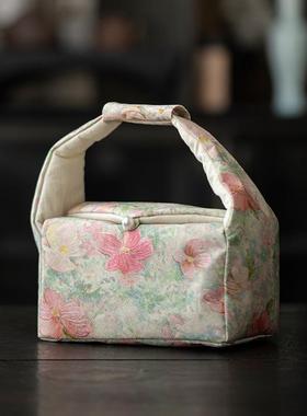 弥言茶手工布艺茶30697事包莫奈风具纳袋女茶士专收用茶具手提包