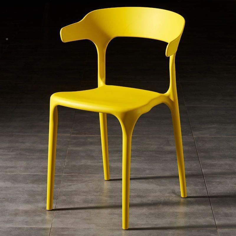 简椅塑料椅子约靠凳子家用北背欧餐椅加厚大EWN人牛角大排档椅