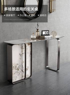 奢意关式轻YEN风岩板约玄关桌现代简大户型别墅大理石玄台条案桌