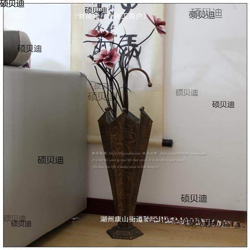 式怀旧铁皮雨伞架桶创意伞手工铁艺花美桶纳摆设装饰雨Qt1009具收