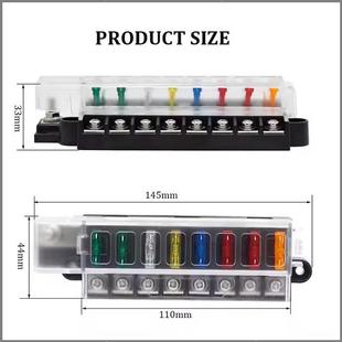 FB058汽车电路保险器断形路车汽保险盒器1进8出长方条汽保险丝