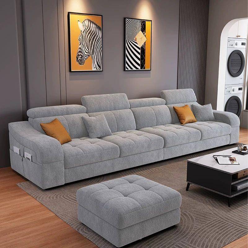 款XDP雪尼尔新布艺沙发奶风现代客厅简约小户油直排型贵妃可拆洗