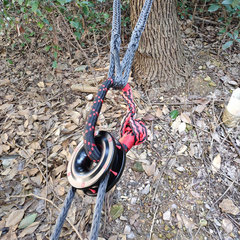 越野动滑轮疙瘩绳扣拖车钩拖车绳电动绞盘弹力绳softshackle