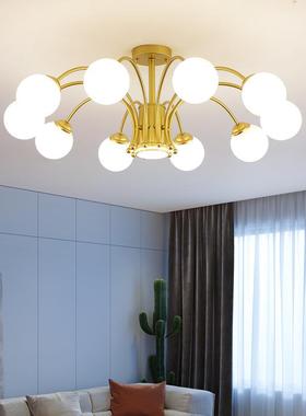 北欧魔豆客厅吸顶灯led餐厅卧室玻璃灯现代简约矮户型书房灯具