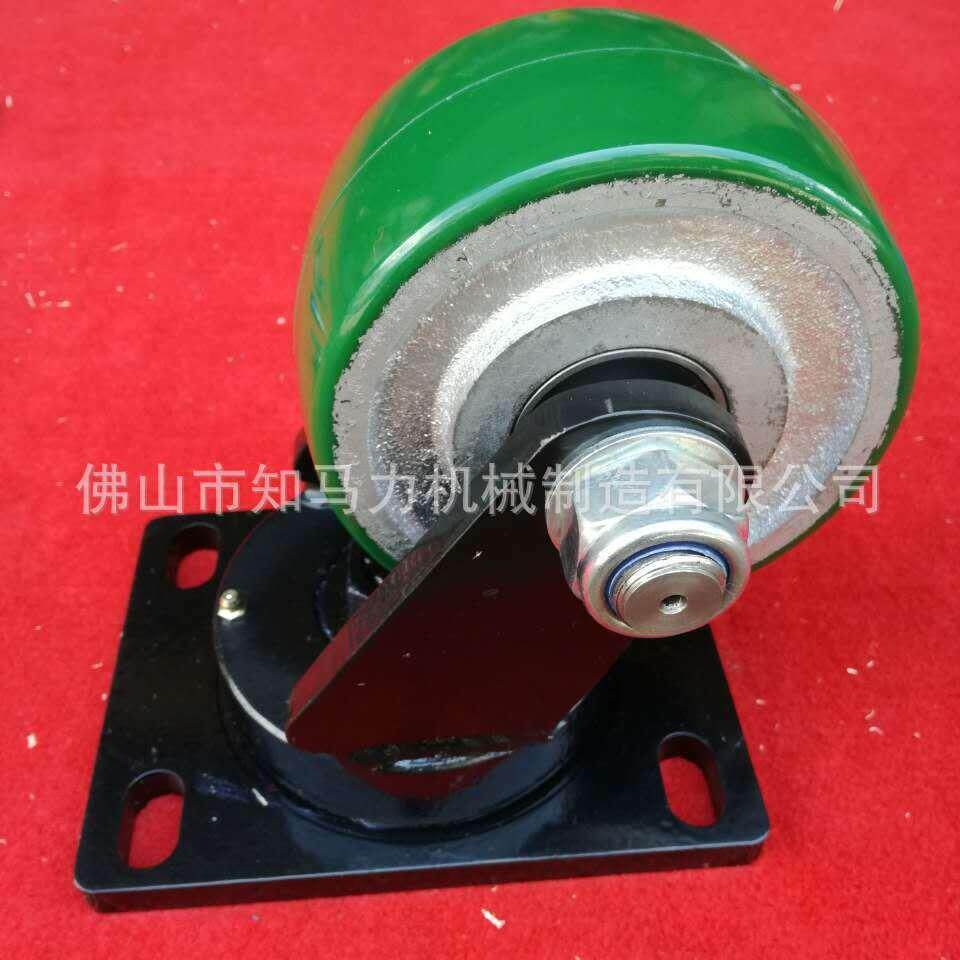 知马力ZhiMaLi6*3PU超重型脚轮绿色PU脚轮重型万向脚轮图片