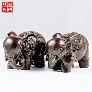 黑檀沉香手把件装饰品木雕皮黑富贵大象工艺品木制品加工摆件