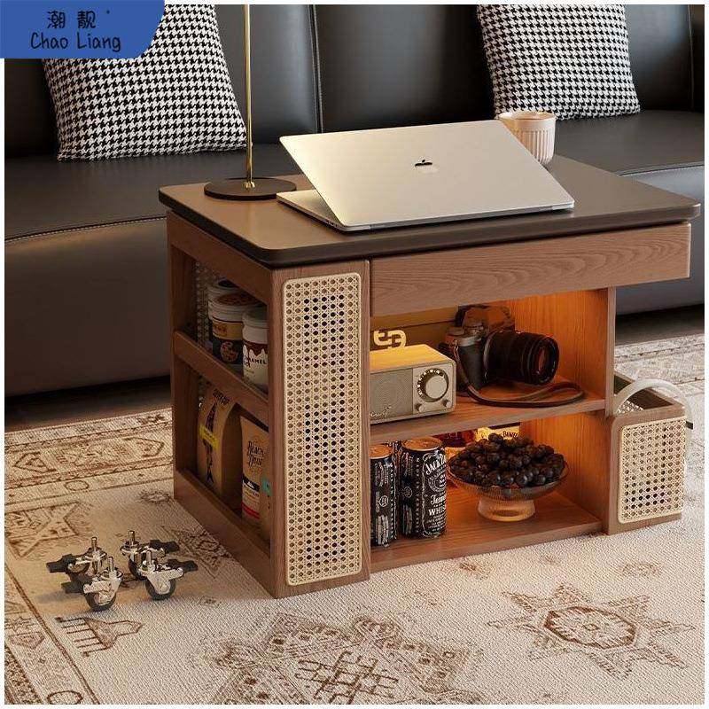 可移动升降实木茶几桌边几巴士升降茶几沙发边柜子中古风小推车,纺织面料/辅料/配套,纺织机械配件,淘宝优惠券,粉丝福利购,淘宝优惠卷