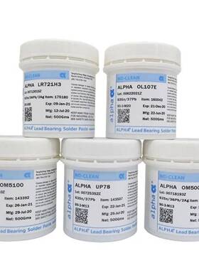 焊锡丝爱法63Sn37Pb免清洗阿尔法UP78有铅中温锡膏锡浆500克