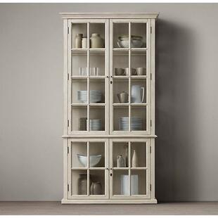 美式乡村RH实木橡木法式复古全实木单门双门四门书柜橱柜餐边柜