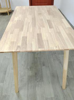 纯桌橡胶用实木厚圆脚餐家餐馆小吃57486店吃饭桌4脚桌正加桌日式