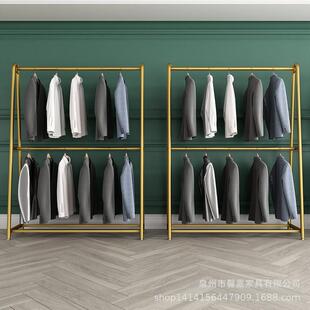 25影楼男装西服层挂双衣架禾子落地式婚纱店展架礼服示秀旗袍工作