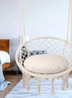 272北欧家风室内吊椅棉编织in绳s吊篮流苏秋千户外网红懒人厂直床