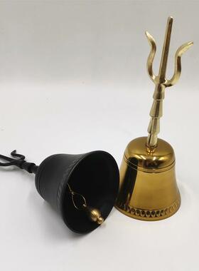 抛三清铃铜手铃摇铜589铃三叉道铜铃铜铃铛光版家用品