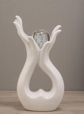 掌上明珠家居创意陶瓷FRN摆件客高档乔迁送玄款关厅装饰祝福小摆