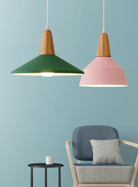 简约NJ0507现代北欧风餐灯服装店商装饰场照实明鱼线灯具木单头厅