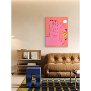 奶油风大白墙面装饰画儿童房客巴多EM-2623胺厅小厅众餐艺术挂画