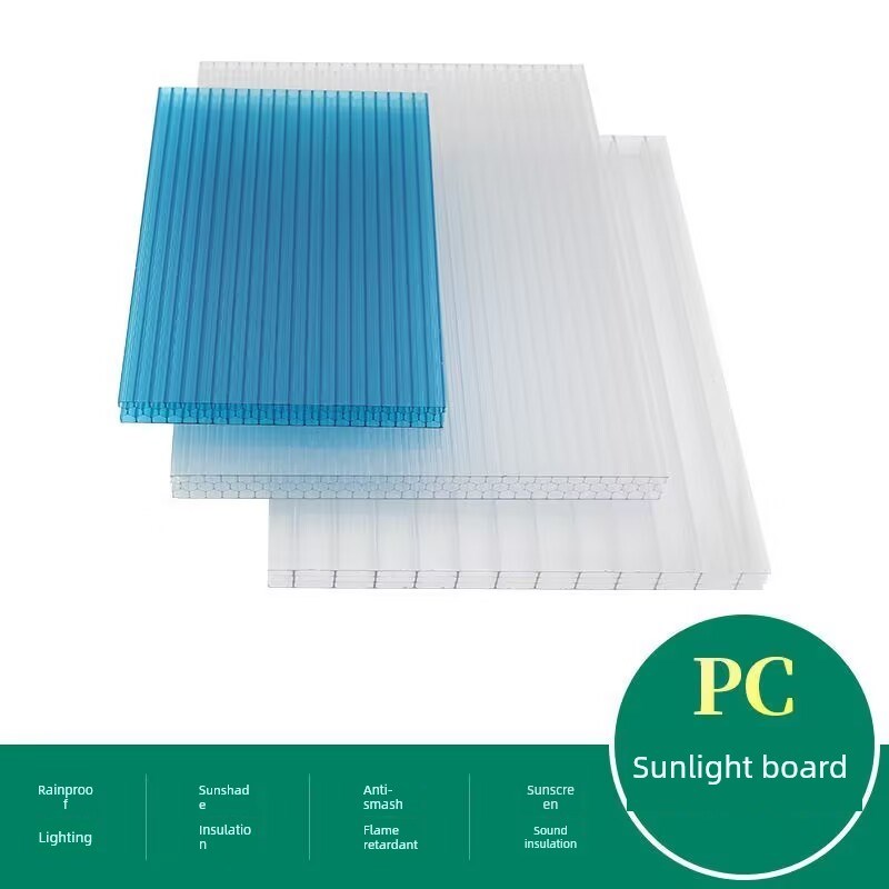 Pc阳光板透明照明板阻燃双层防冻加厚PcJ双层全透明蜂窝四层阳光
